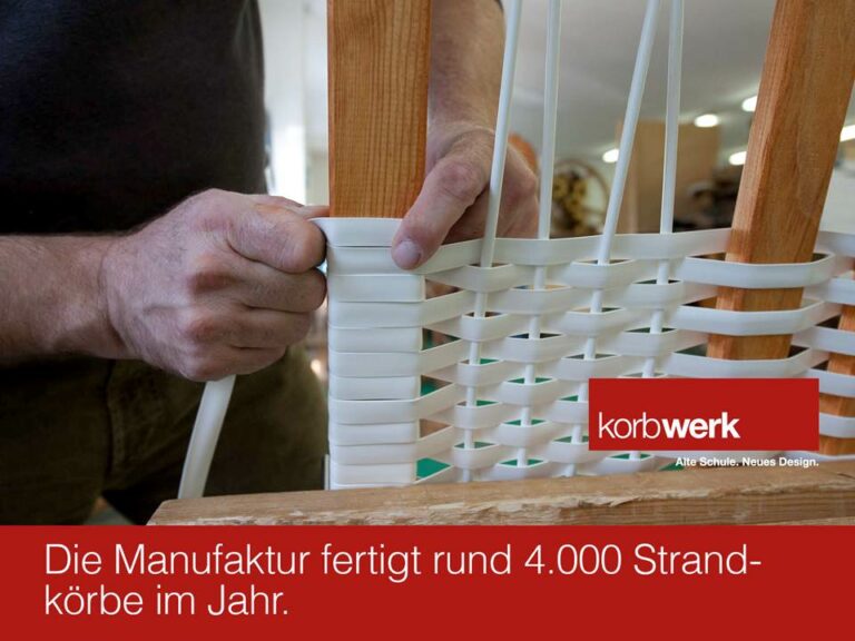 Die Manufaktur fertigt rund 4000 Strandkörbe im Jahr