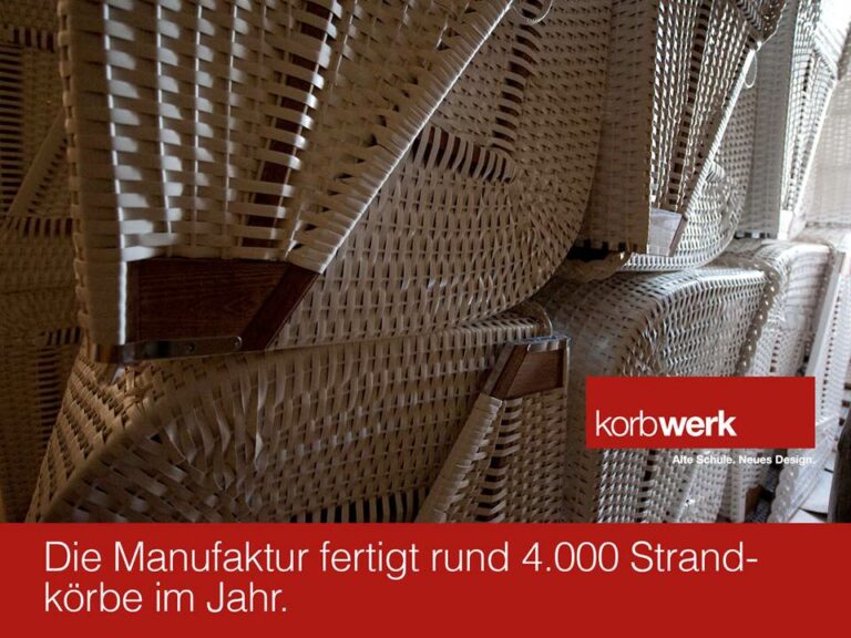 Die Manufaktur fertigt rund 4000 Strandkörbe im Jahr