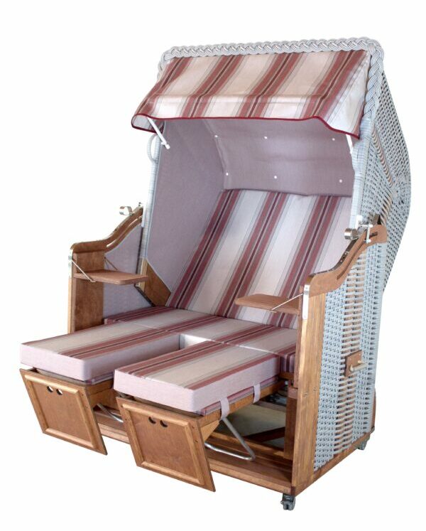 Strandkorb Usedom Zweisitzer PE Grau