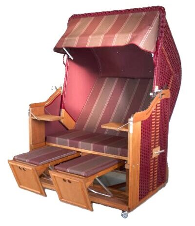 Strandkorb Usedom Zweisitzer PVC Bordeaux